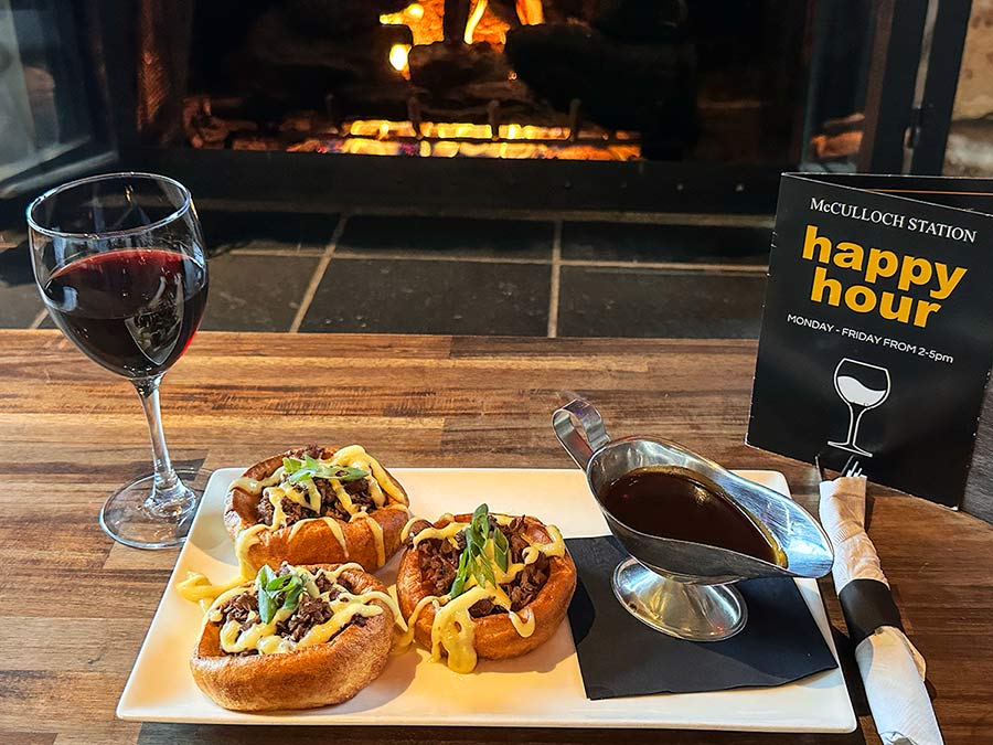 Enjoy our New Yorkies with a Glass of Red Wine