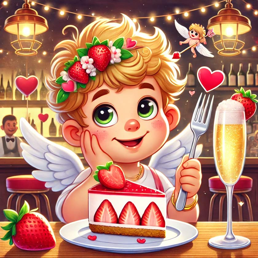 image of McCulloch Station featuring a cartoon couple sharing a cheesecake for our St Valintines promotion