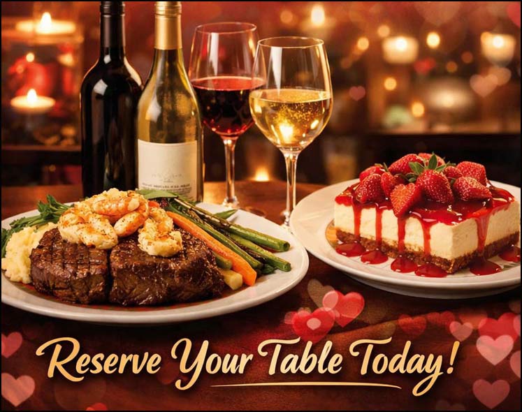 image of McCulloch Station featuring a cartoon couple sharing a cheesecake for our St Valintines promotion